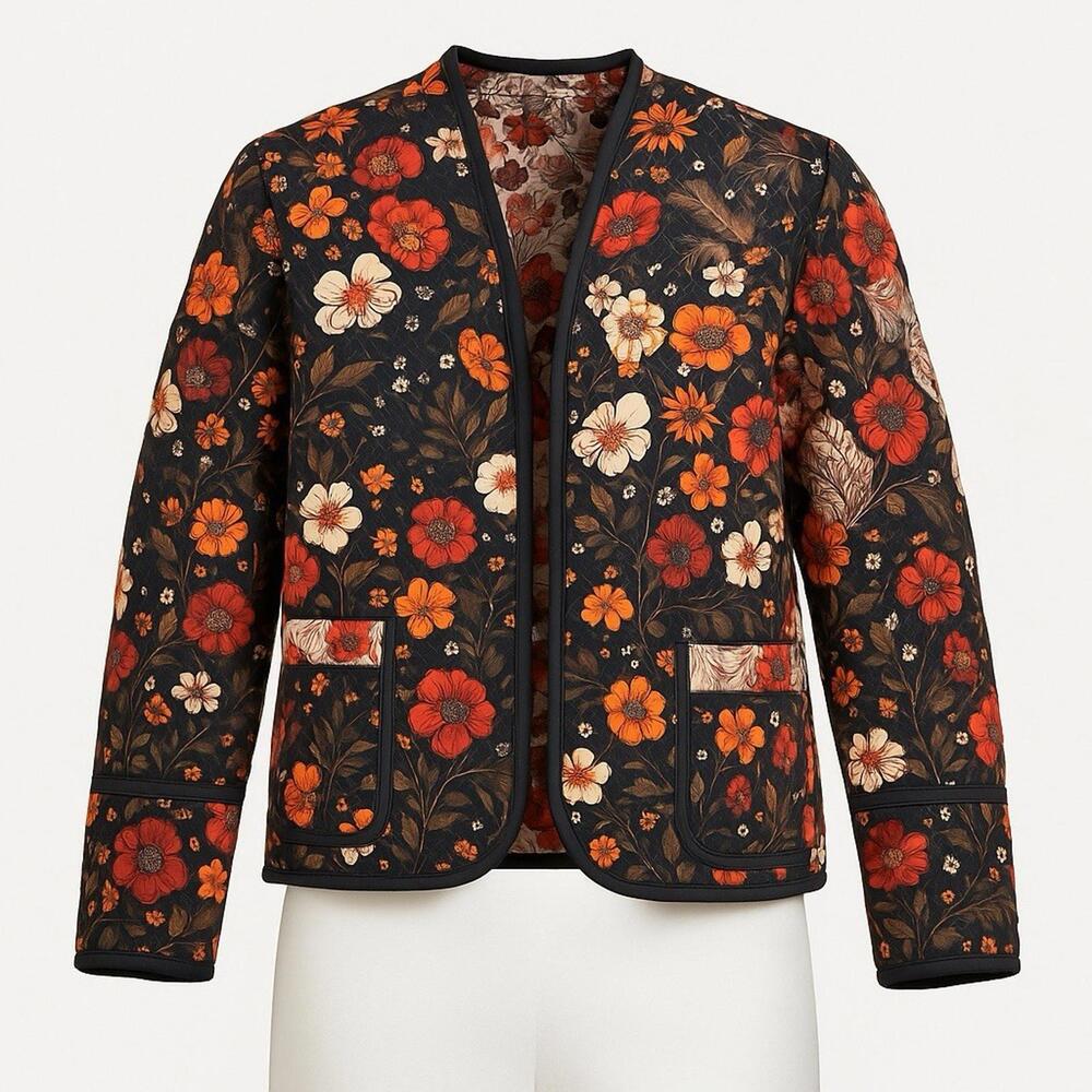 The Simply Southern Reversible Bomber Flower Autumn Boho XL